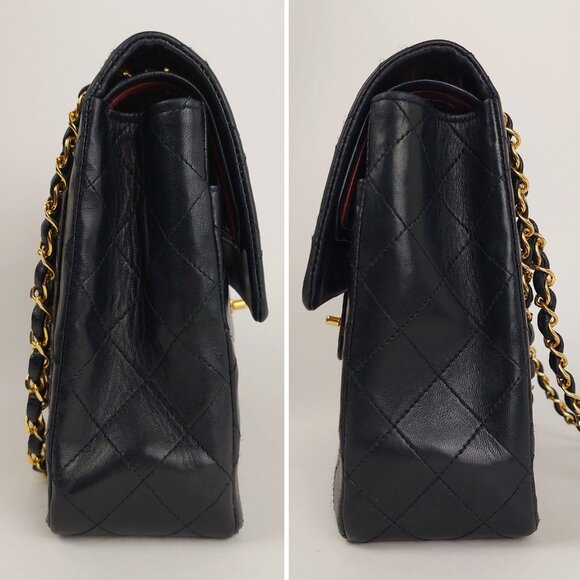 SOLD CHANEL 25 Black Double Flap Quilted Lambskin Leather Bag - Picture 8 of 16